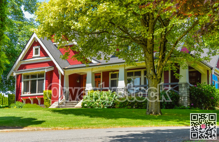 Big red farmer's house in British Columbia, Canada