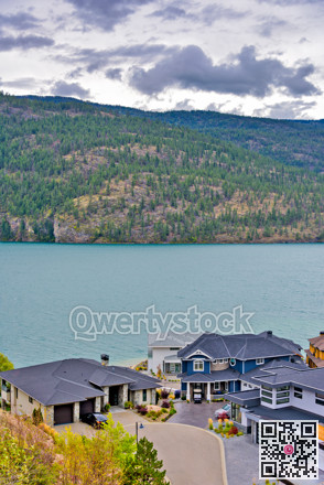 A perfect neighborhood. Luxury houses at waterfront of Kalamalka lake