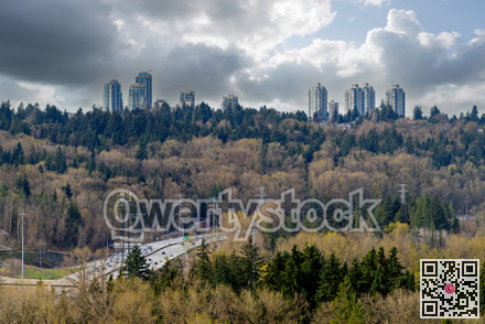 Edmodns - city in the park district on cloudy sky background