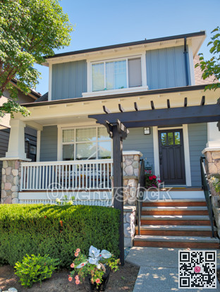 A perfect neighbourhood. The porch and entrance of a lovely residential house