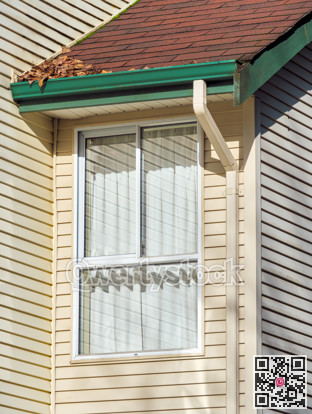 Window and roof of residential house submodule on sunny day