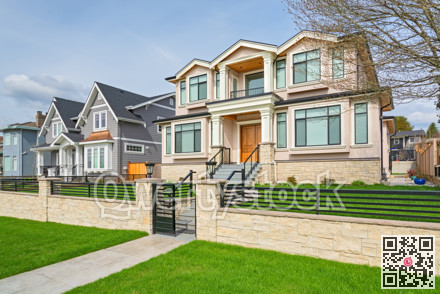 Luxury residential houses with landscaped front yard