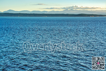 Coastal Mountains view from a ship in Pacific ocean