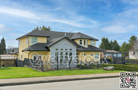 Luxury family house on cloudy sky background