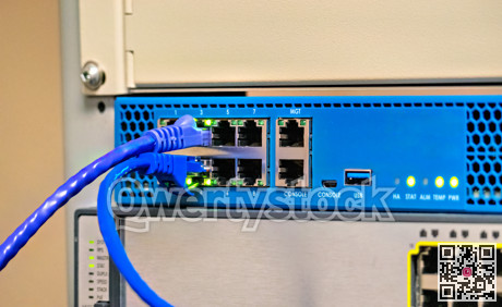 Communication equipment connected with blue copper cables