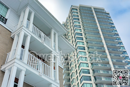 High-rise and low-rise residential buildings on winter season in Vancouver