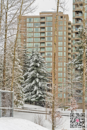 High-rise residential building on winter season