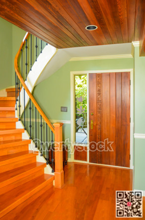 Entrance door inside of luxury residential house.