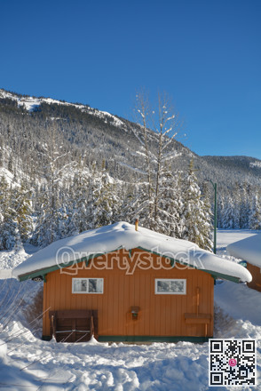 House in snow in Manning Park, BC.
