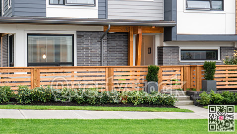 Entrance and first level of brand new townhouse on sale stage.