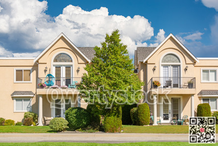 Luxury residential townhouses with open patio in front