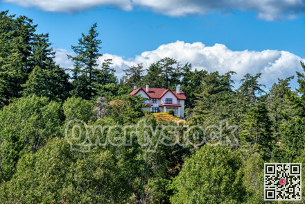 Lonely old residential house on the top of the hill