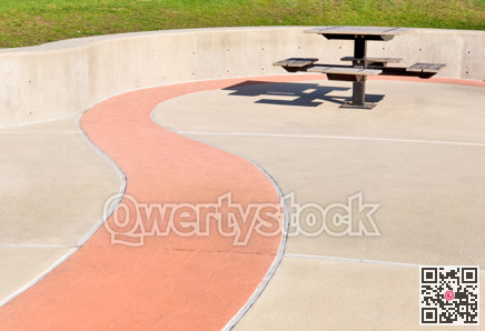 Recreational table in a park on bright sunny day