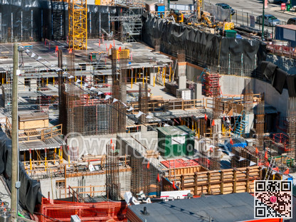 Foundation pit of high-rise building under constraction.