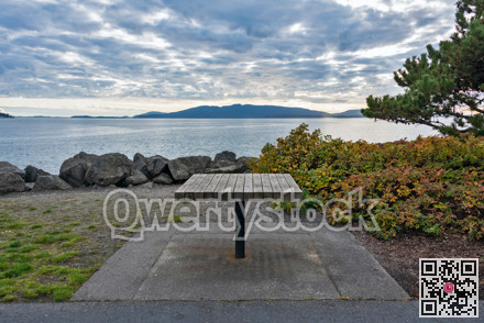 Recreation area with beautiful view at Pacific ocean bay