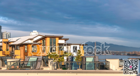 Top of residential apartment and townhouses in Queensborough community