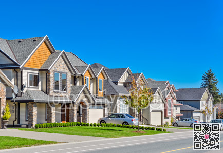 A perfect neighborhood of family houses in suburban area of Vancouver
