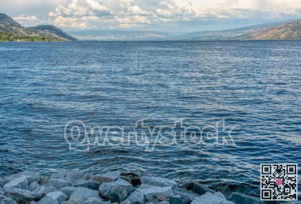 Okanagan lake overview on a bright summer day
