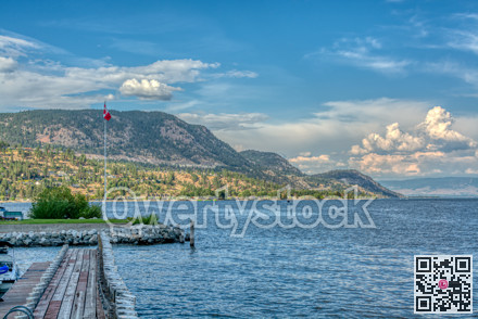 Okanagan lake overview on a bright summer day