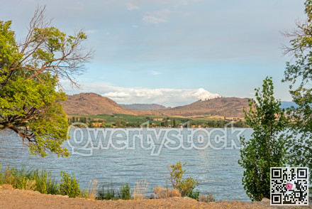 Beautiful view of Osoyoos lake from tourist camp on warm summer evening