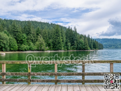 Overview of an ocean bay from the wooden pier