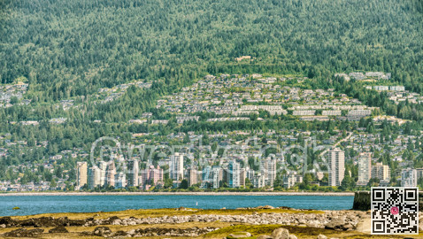 View of Vancouver West on mountain slope over Burrard Inlet