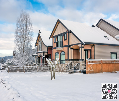 Brand new residential houses on winter season in Vancouver, Canada