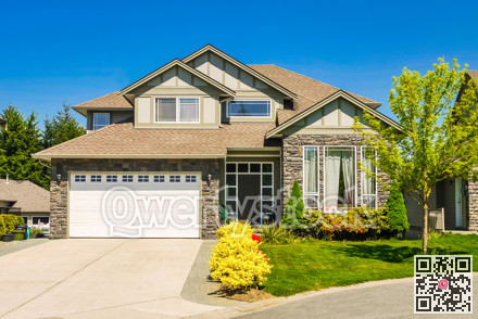 Big family house with concrete driveway to double size garage