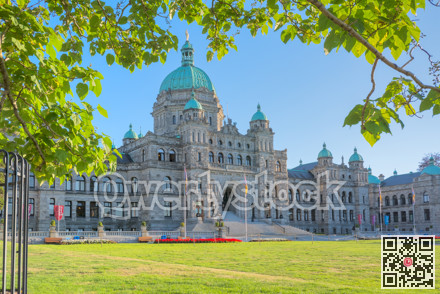 View of Legislative Assembly building in Victoria, British Columbia, Canada